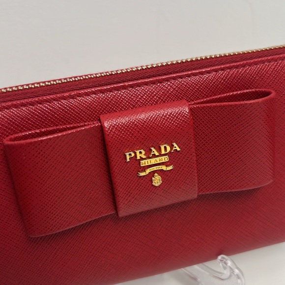 PRADA Red Long Wallet with box - Picture 3 of 6
